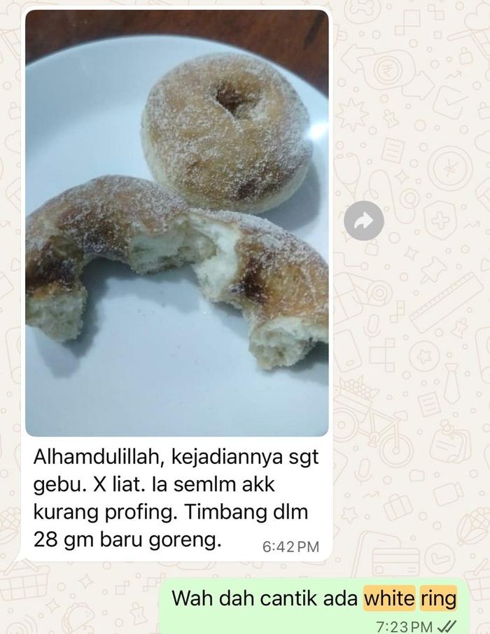 Donut gebu hasil pelajar - bite test